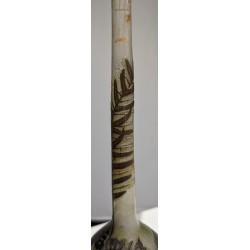 Green single-flower vase signed GALLÉ