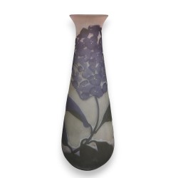 A mauve conical vase signed GALLÉ