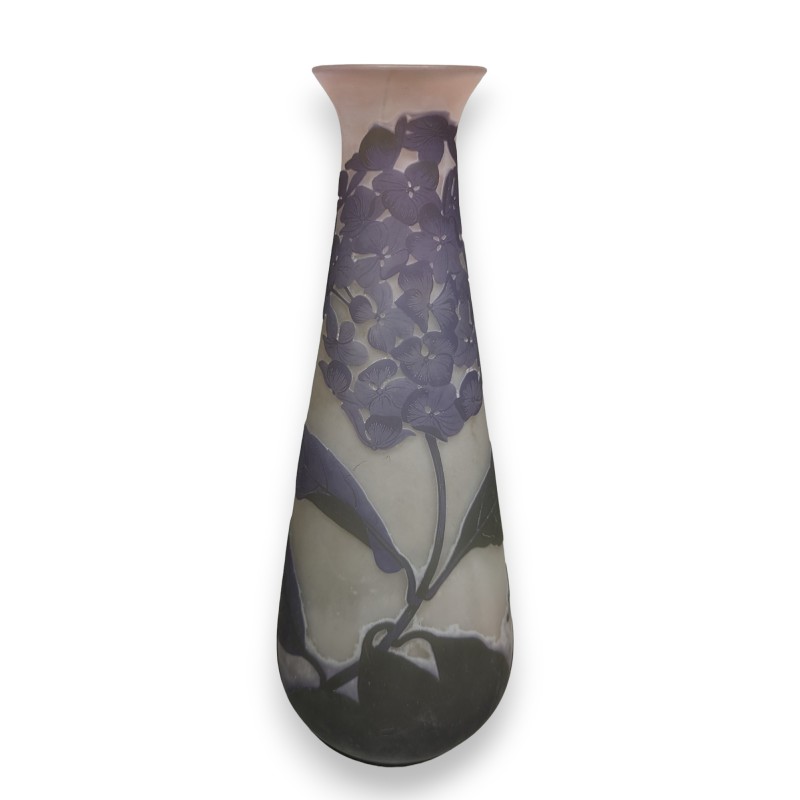 A mauve conical vase signed GALLÉ