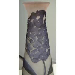 A mauve conical vase signed GALLÉ