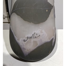 A mauve conical vase signed GALLÉ