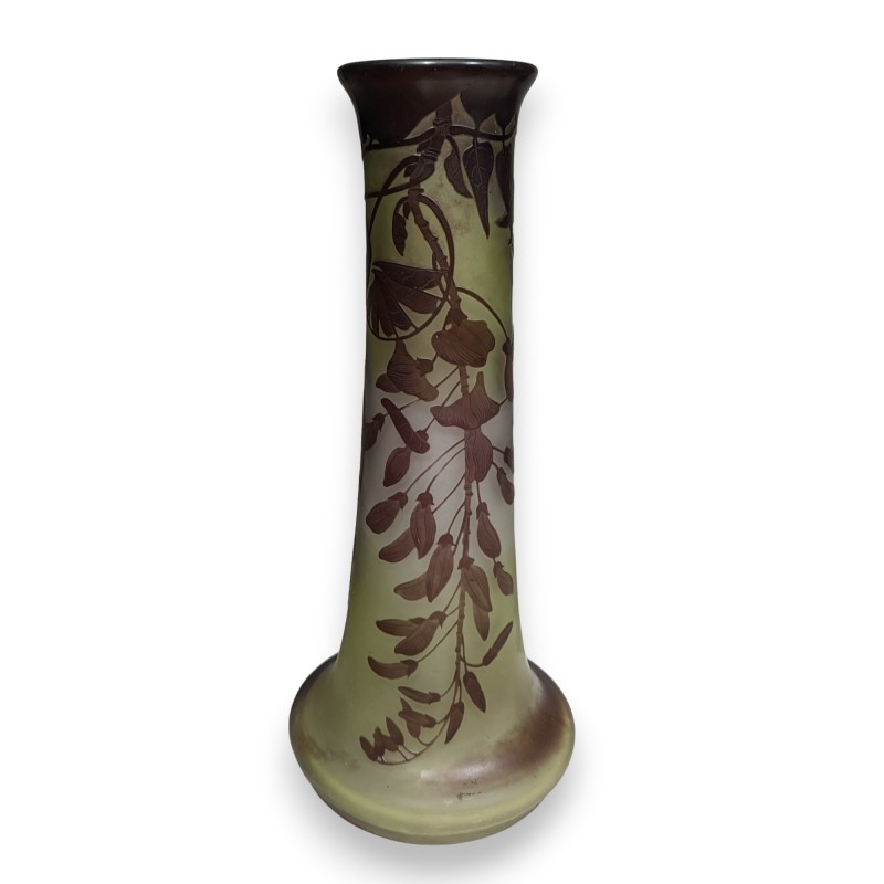 Large purple elephant-foot vase, signed GALLÉ
