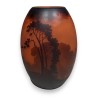 Vase ovoïde orange signé MULLER