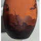 Vase ovoïde orange signé MULLER