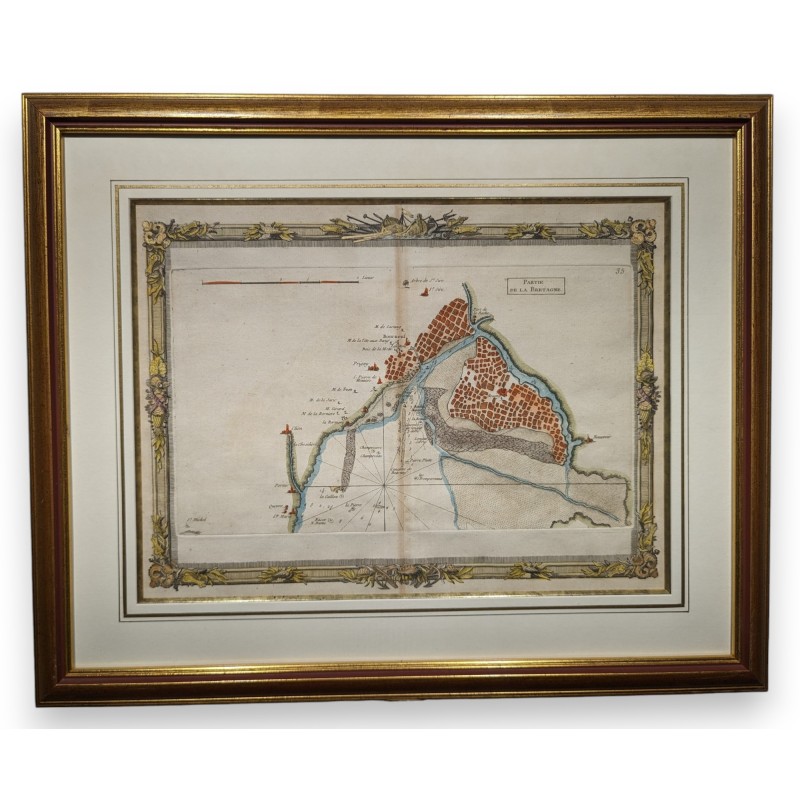Framed map entitled "Part of Brittany"