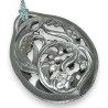 Pendentif ovale pot-pourri \"Muguet\", signé.