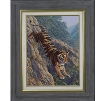 Tableau "Tigre, le saut de la foi" signé SHARROCK