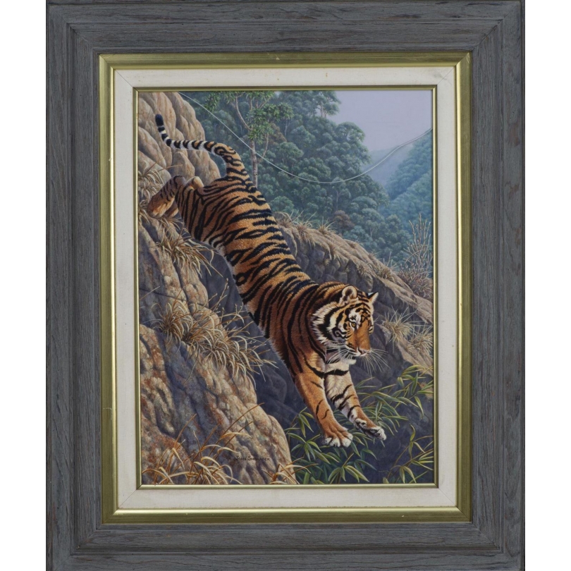 Tableau "Tigre, le saut de la foi" signé SHARROCK