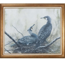 Tableau "Cormorans" signé Georges ROSSI