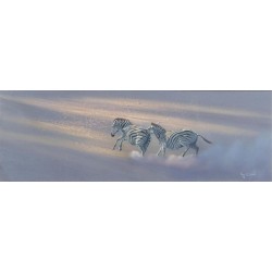 Pastel "Zèbres" signé Paul B. DIXON 97