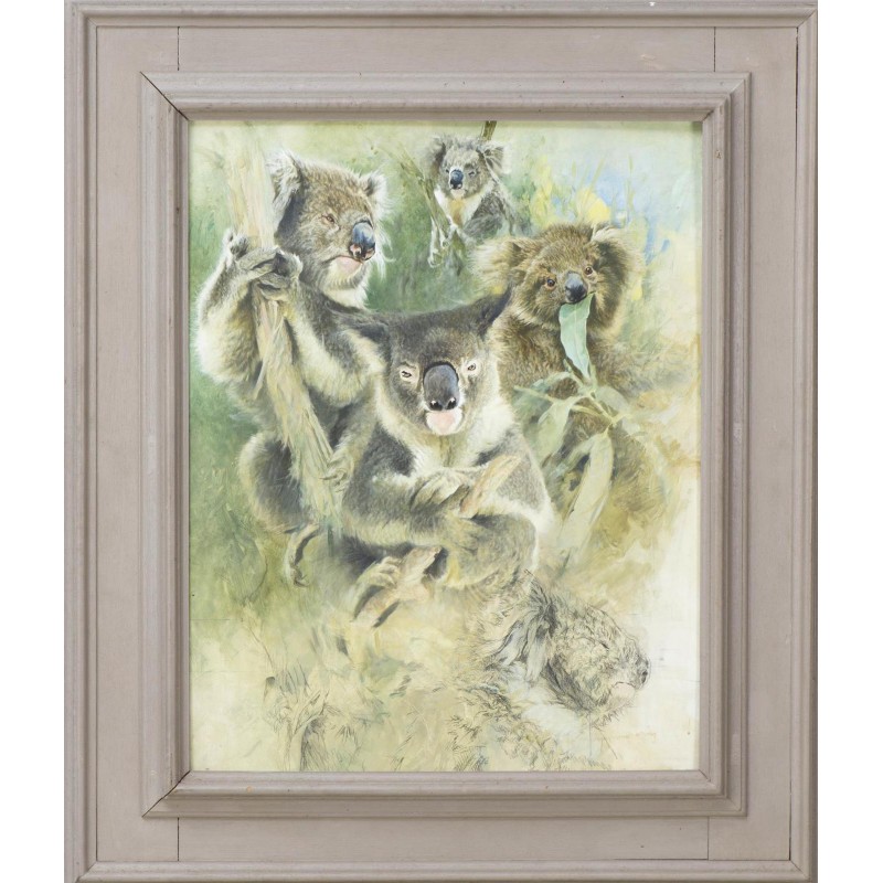 Tableau \"Koalas\" signé RAY HARRIS-CHING
