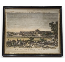 Gravure "Vue du chateau Versailles"