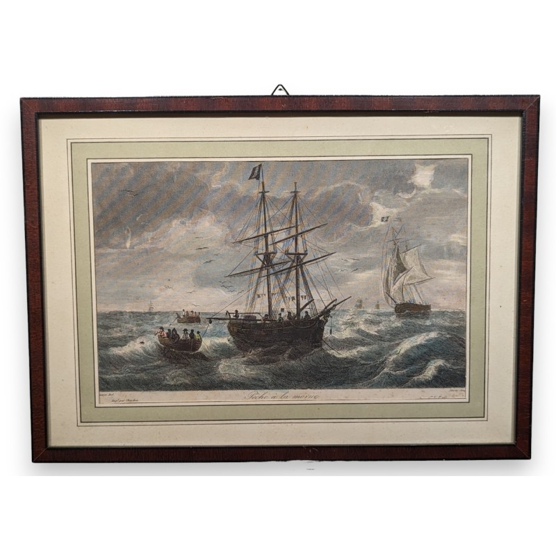 Gravure "Pêche à la morue"