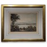 Gravure "Vue de Genève depuis Cologni"