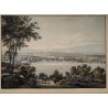 Gravure "Vue de Genève depuis Cologni"