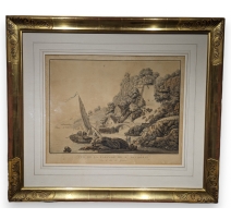 Gravure "Vue de la cascade de St. Saphorin"