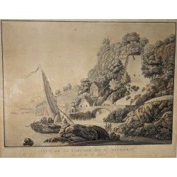 Engraving: ‘View of the St Saphorin Waterfall’