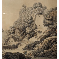 Engraving: ‘View of the St Saphorin Waterfall’