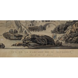 Engraving: ‘View of the St Saphorin Waterfall’