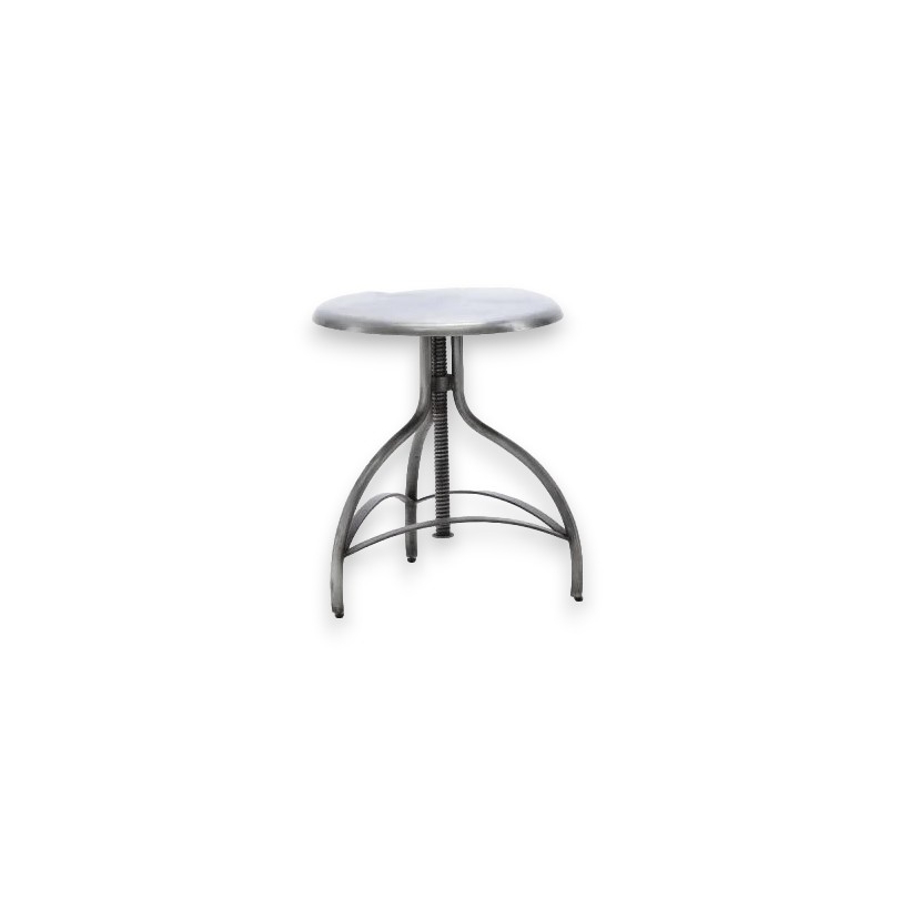 Tabouret en aluminium brossé
