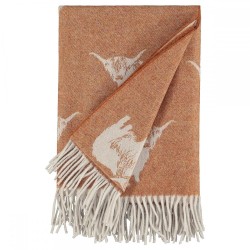 Highland Cow throw in Rust