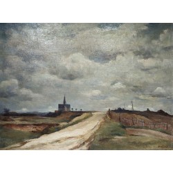 Tableau \"Eglise\" signé BRESSLER