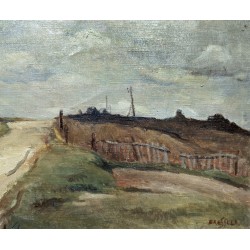 Tableau \"Eglise\" signé BRESSLER