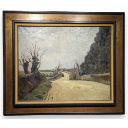 Tableau \"Route en automne\" signé BRESSLER 28