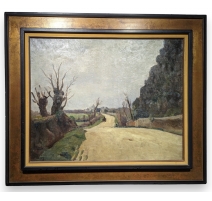 Tableau "Route en automne" signé BRESSLER 28