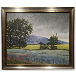Tableau \"Champ de coquelicots\" signé BINDSCHEDLER