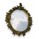 Grand miroir ovale en bois et résine
