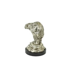 Bronze "Ours polaire" argenté, socle en marbre
