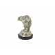 Bronze "Ours polaire" argenté, socle en marbre