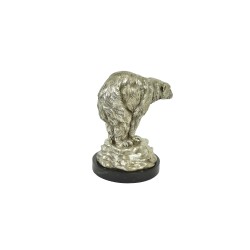 Bronze "Ours polaire" argenté, socle en marbre