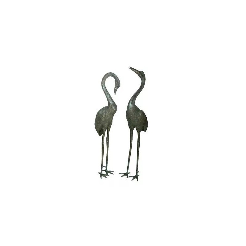 Paire de grues en bronze