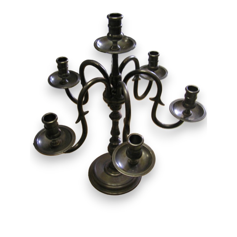 6-branched silver-plated bronze candlestick from Moinat SA – Antiques and home décor