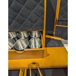 Bar portable en cuir jaune