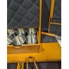 Bar portable en cuir jaune
