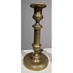Pair of Empire-style candlesticks in gilded bronze