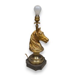 Lampe tête de cheval en bronze CHARLES