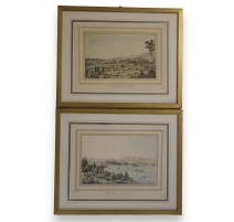 Paire de gravures "Vue de Genève" de L'ESCUYER