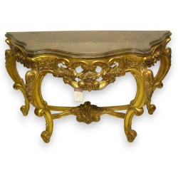 Regency-style console table in gilded wood, by Moinat SA – Antiques and home décor