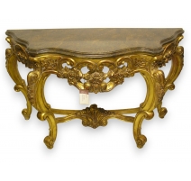 Console style Régence en bois doré et