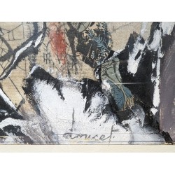 Tableau \"Composition\" signé DOUCET