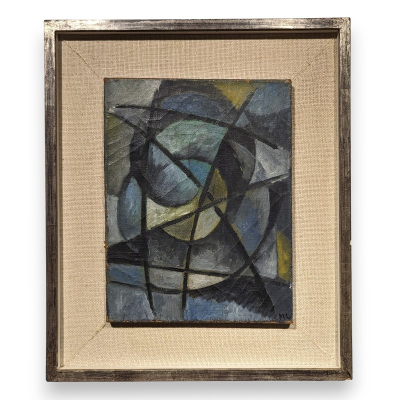 Tableau \"Compositiona abstraite\" signé ML