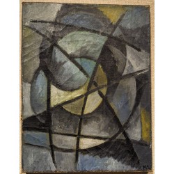 Tableau \"Compositiona abstraite\" signé ML