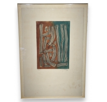 Litho "Compositiona abstraite" signé SIGNOVERT 56