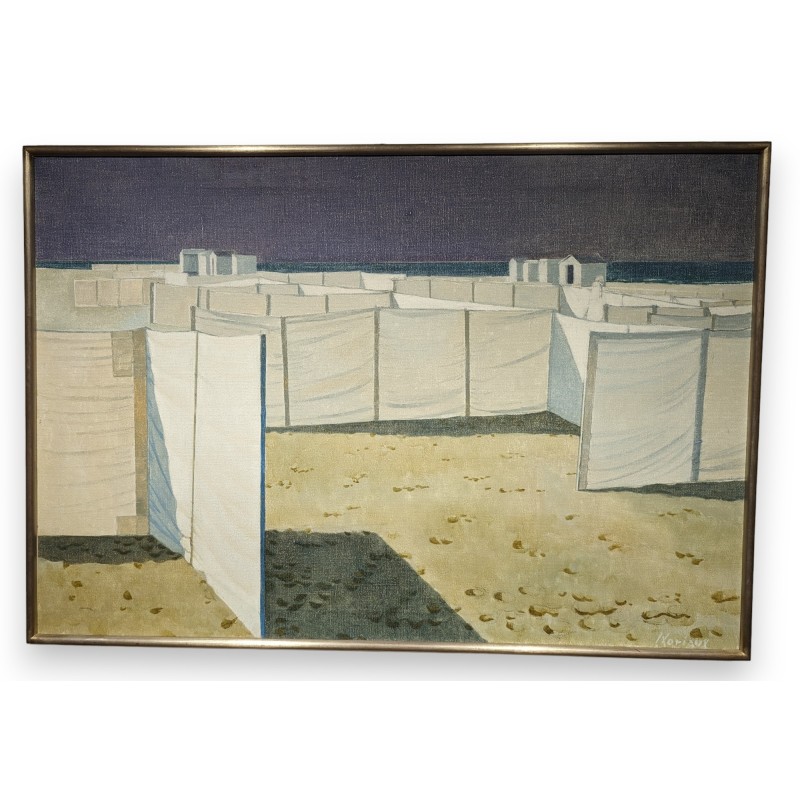 Tableau \"La plage\" signé LORIAUX