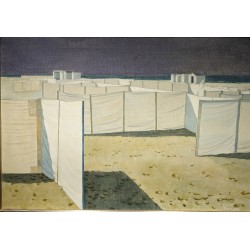 Tableau \"La plage\" signé LORIAUX