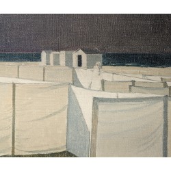Tableau \"La plage\" signé LORIAUX